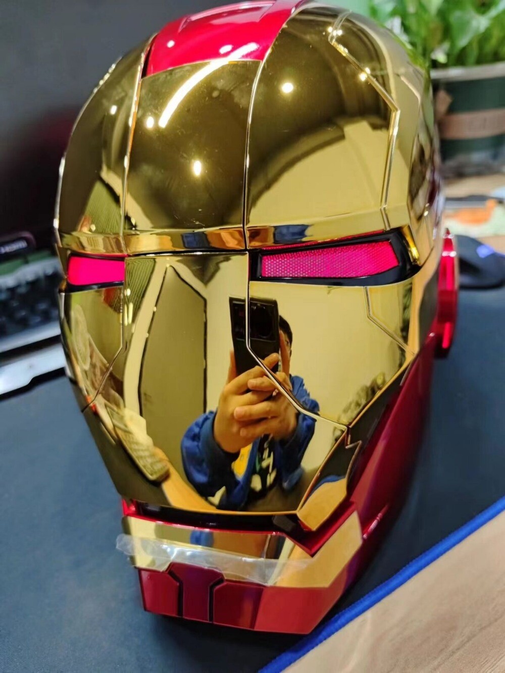 New Iron Man Gold MK5 Helmet Electronic Voice Activated Open&Close Mask Autoking